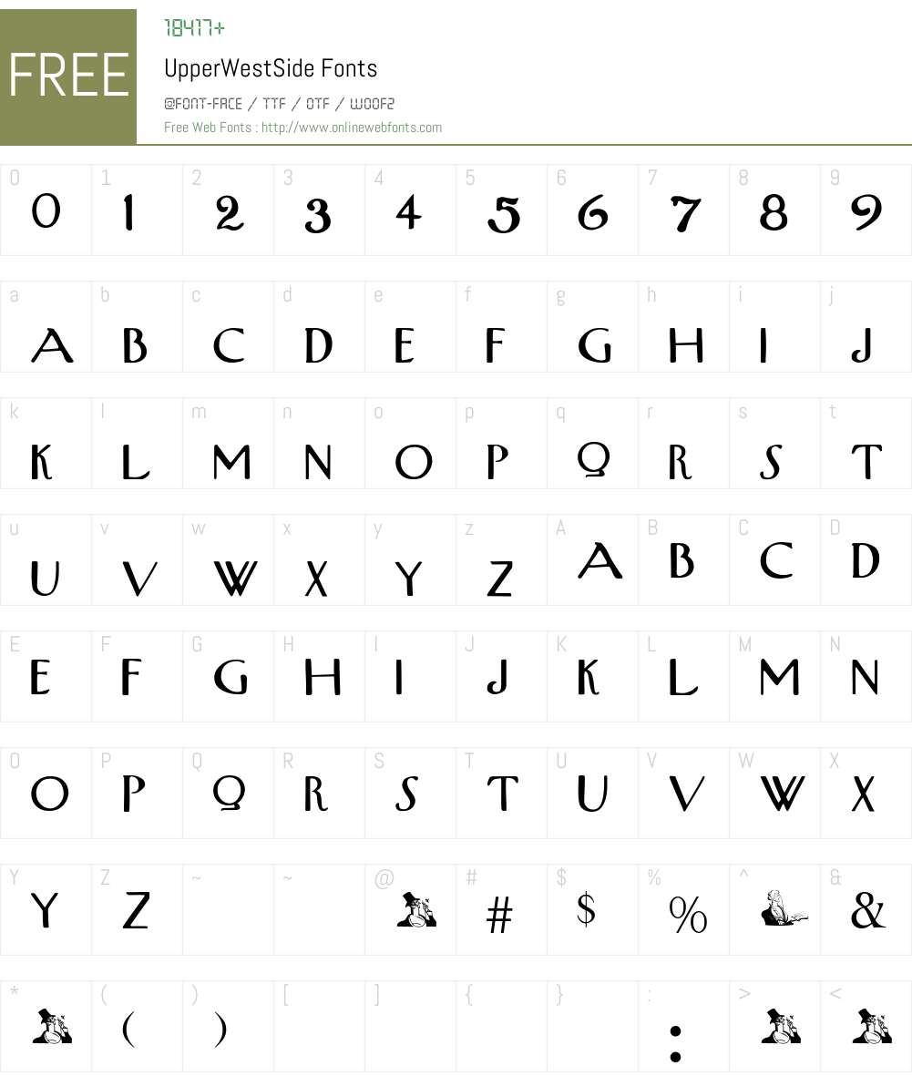 UpperWestSide Font Screenshots