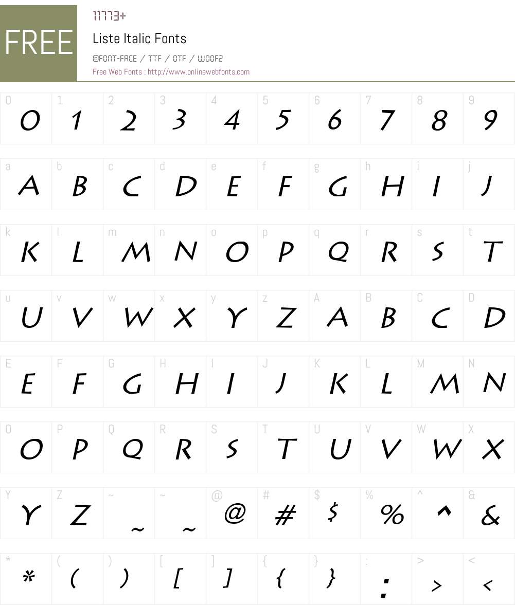 Liste Font Screenshots