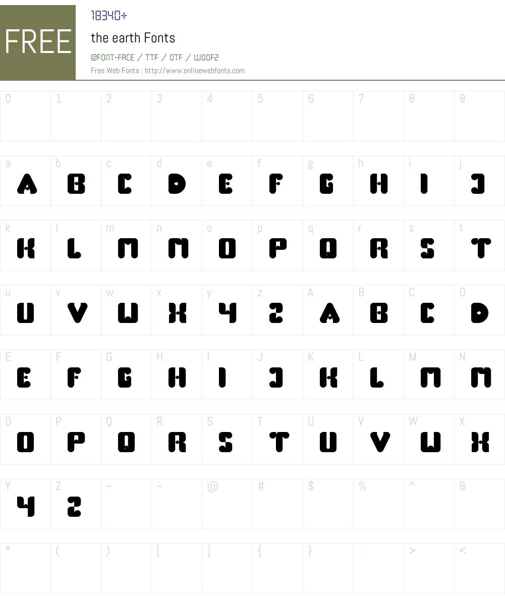 the earth Font Screenshots