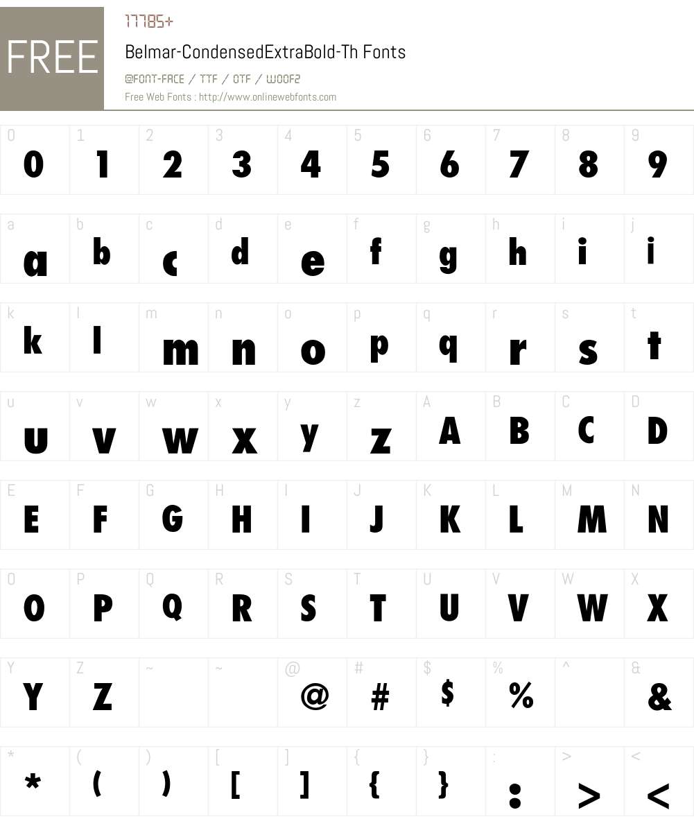 Belmar-CondensedExtraBold-Th Font Screenshots