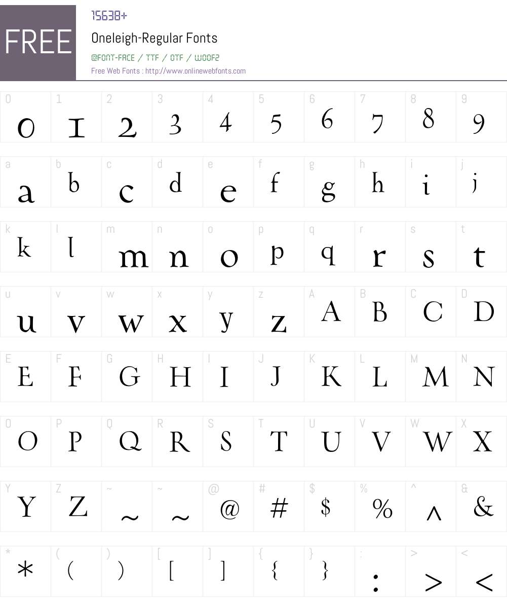Oneleigh Font Screenshots