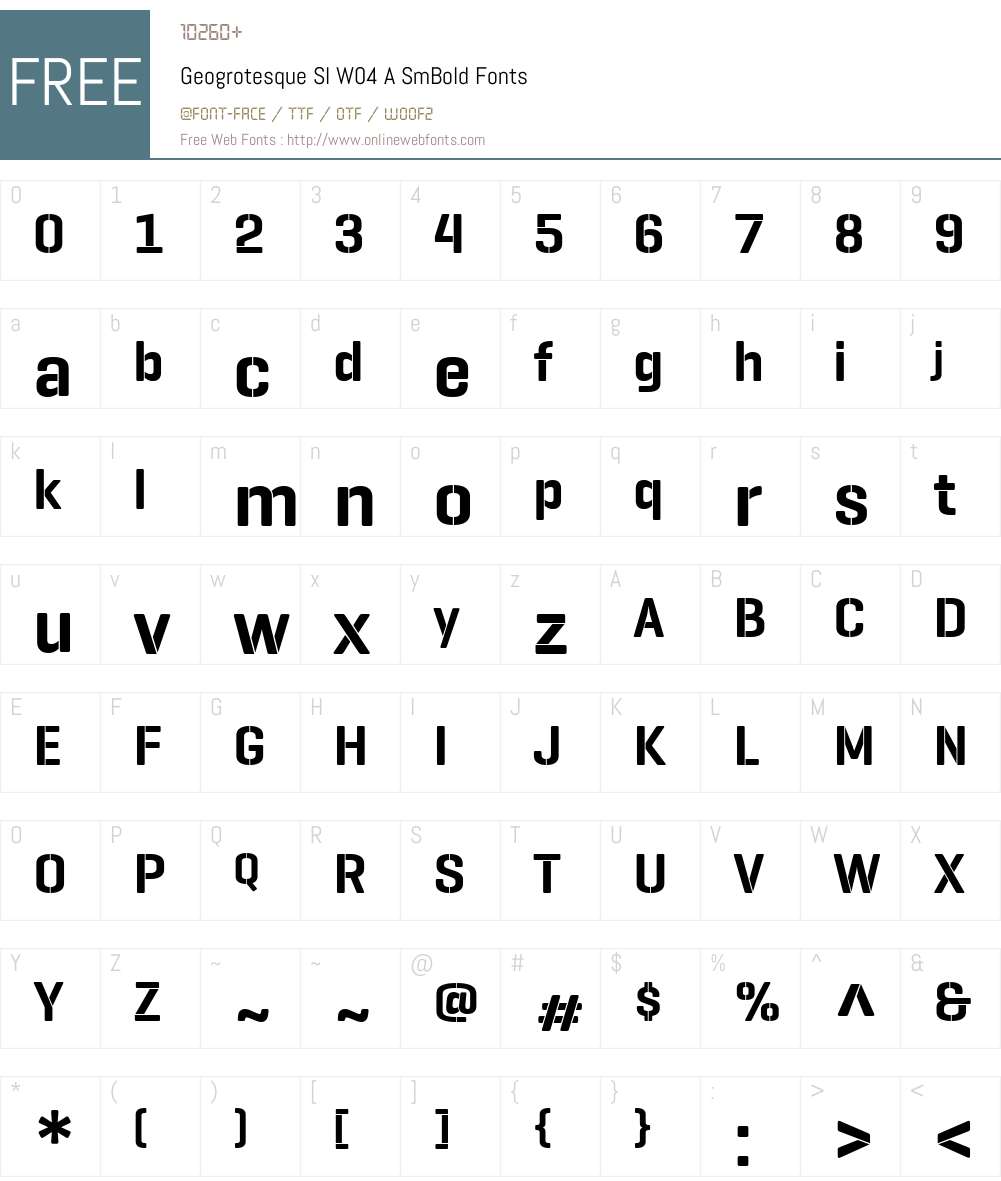 GeogrotesqueSlW04-ASmBold Font Screenshots