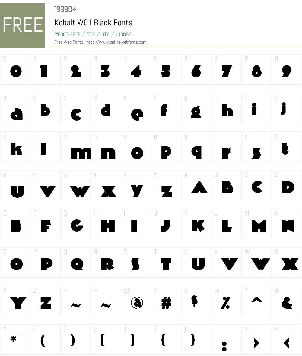 KobaltW01-Black Font Screenshots