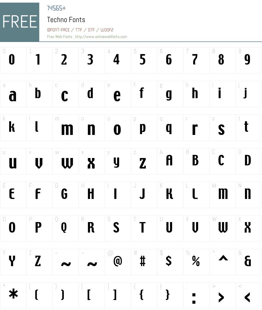 Techno Font Screenshots