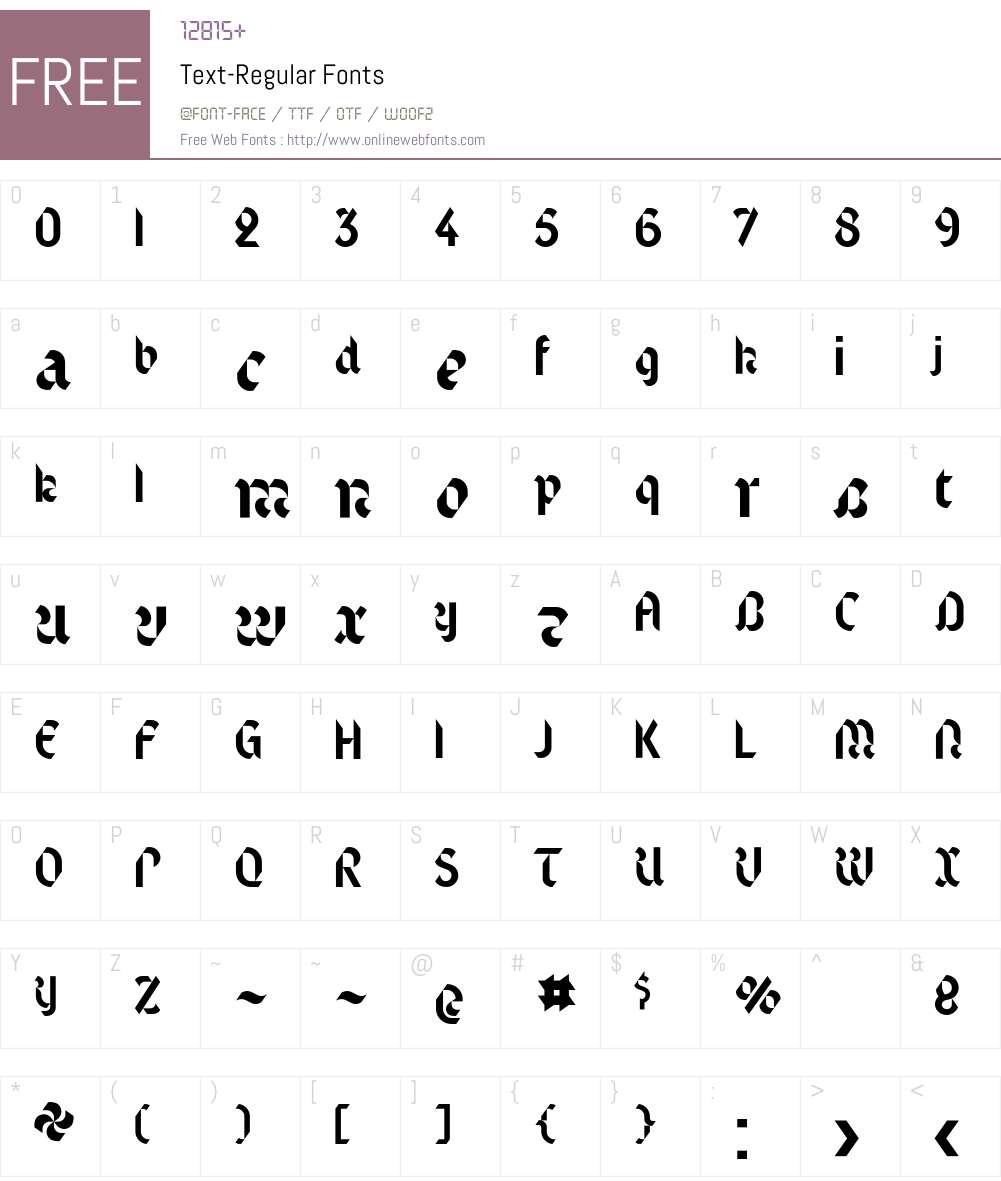 Text Font Screenshots