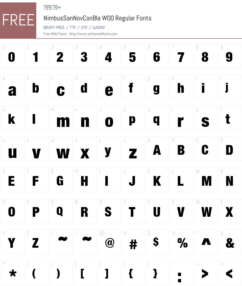 NimbusSanNovConBlaW00-Rg Font Screenshots