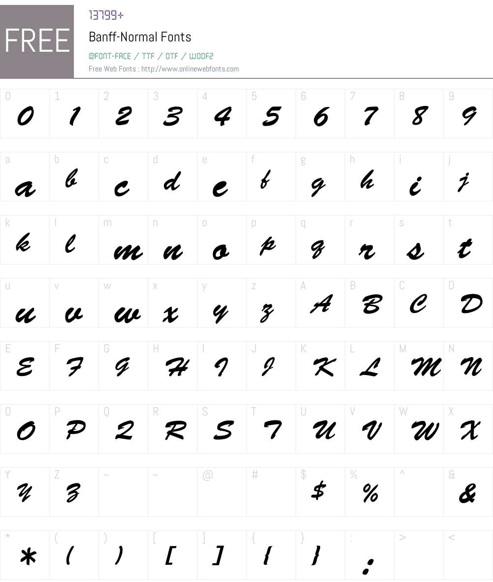 Banff-Normal Font Screenshots