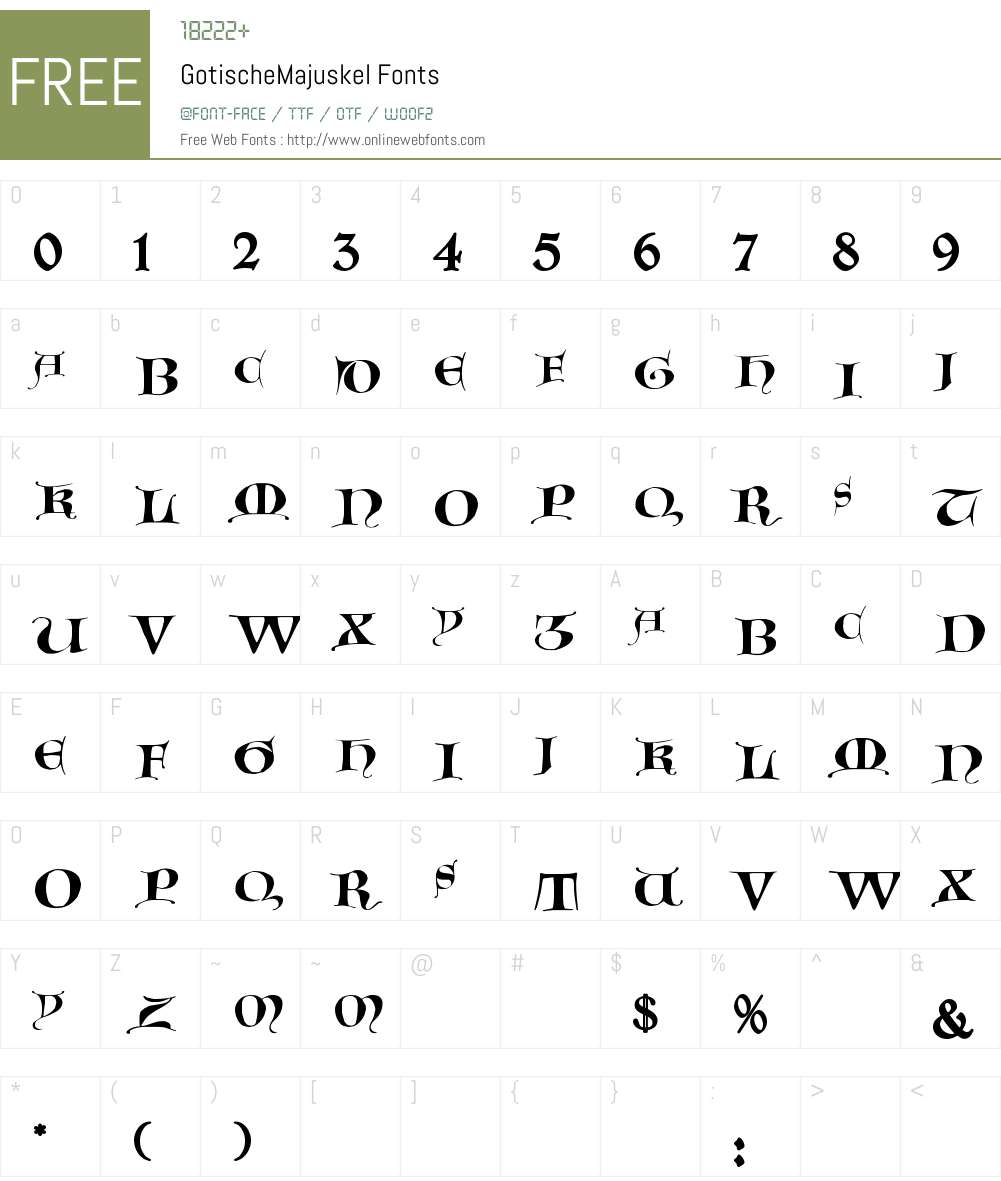 GotischeMajuskel Font Screenshots