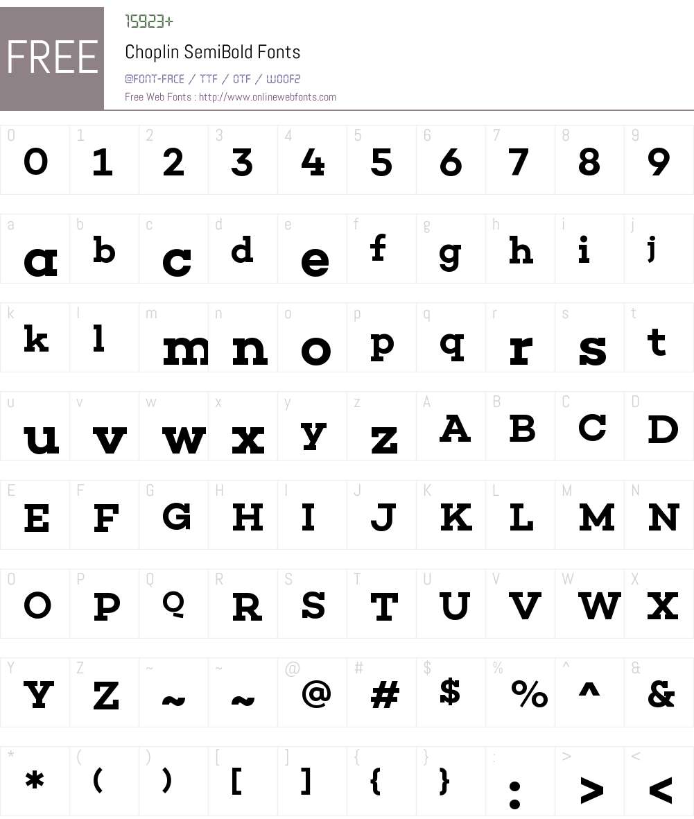Choplin SemiBold Font Screenshots