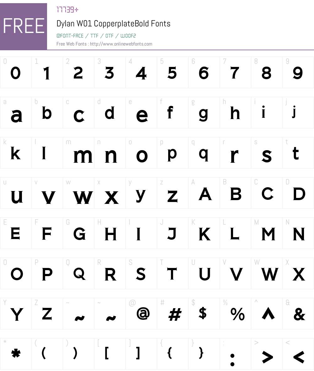 DylanW01-CopperplateBold Font Screenshots