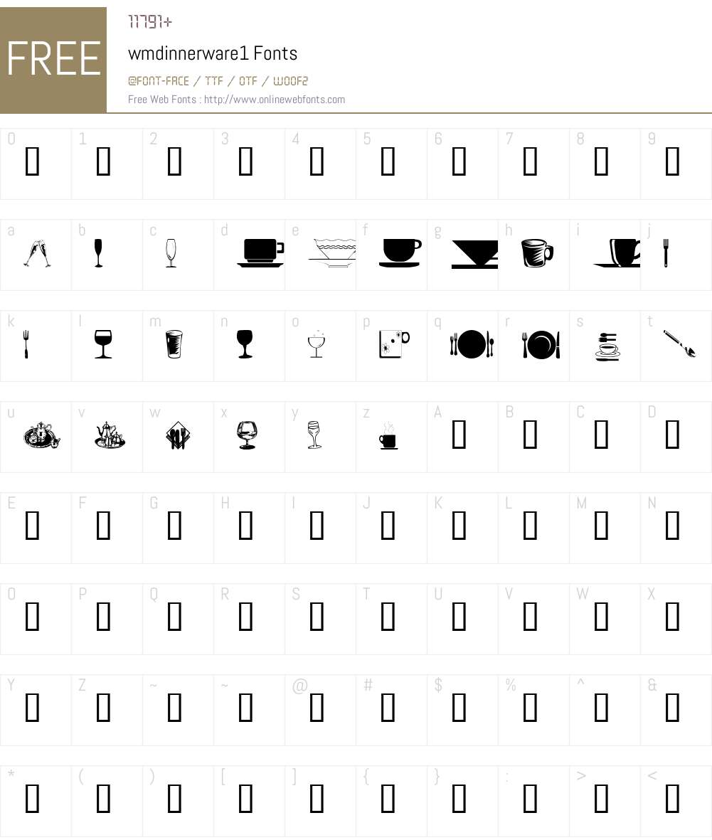 wmdinnerware1 Font Screenshots