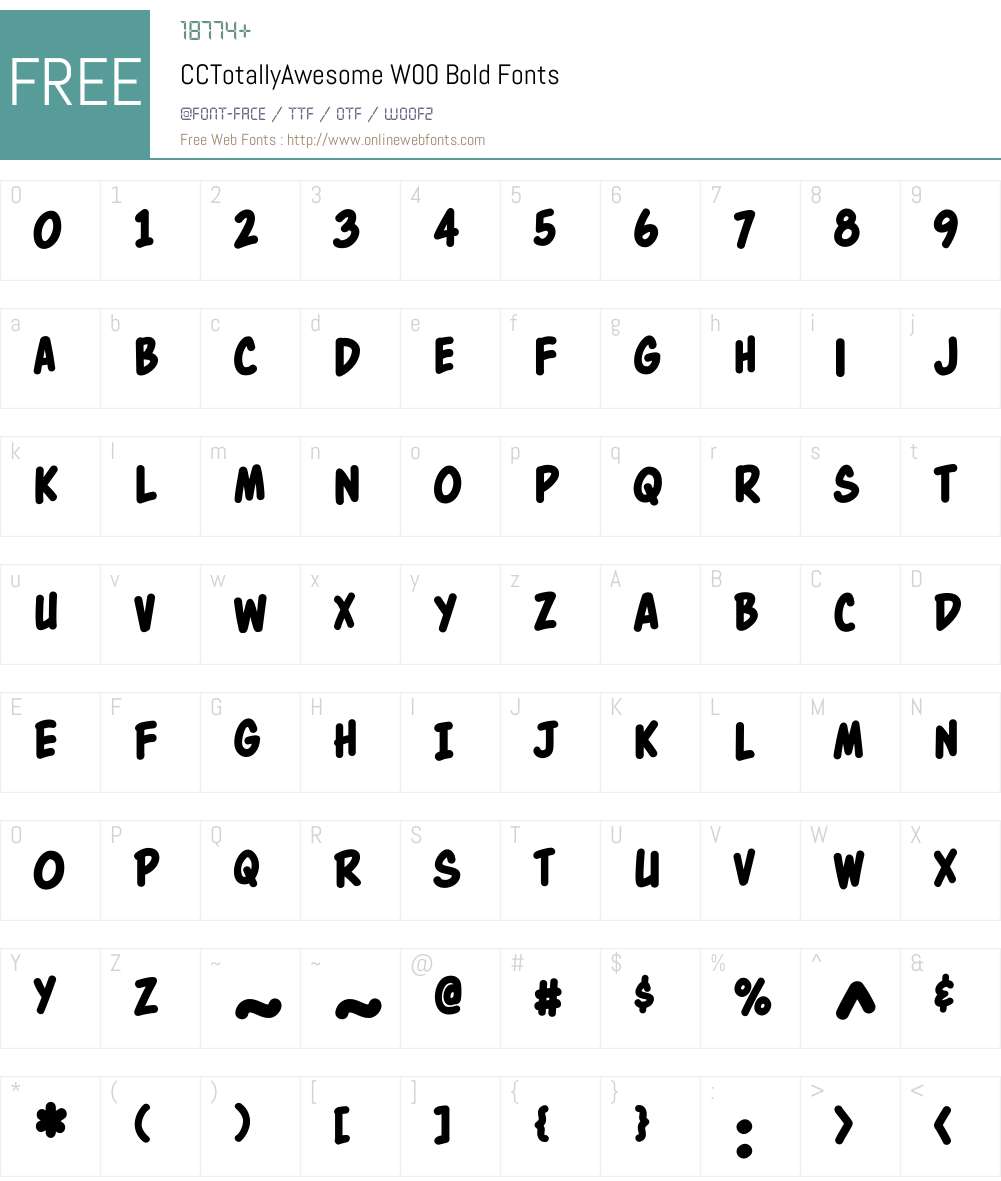 CCTotallyAwesomeW00-Bold Font Screenshots