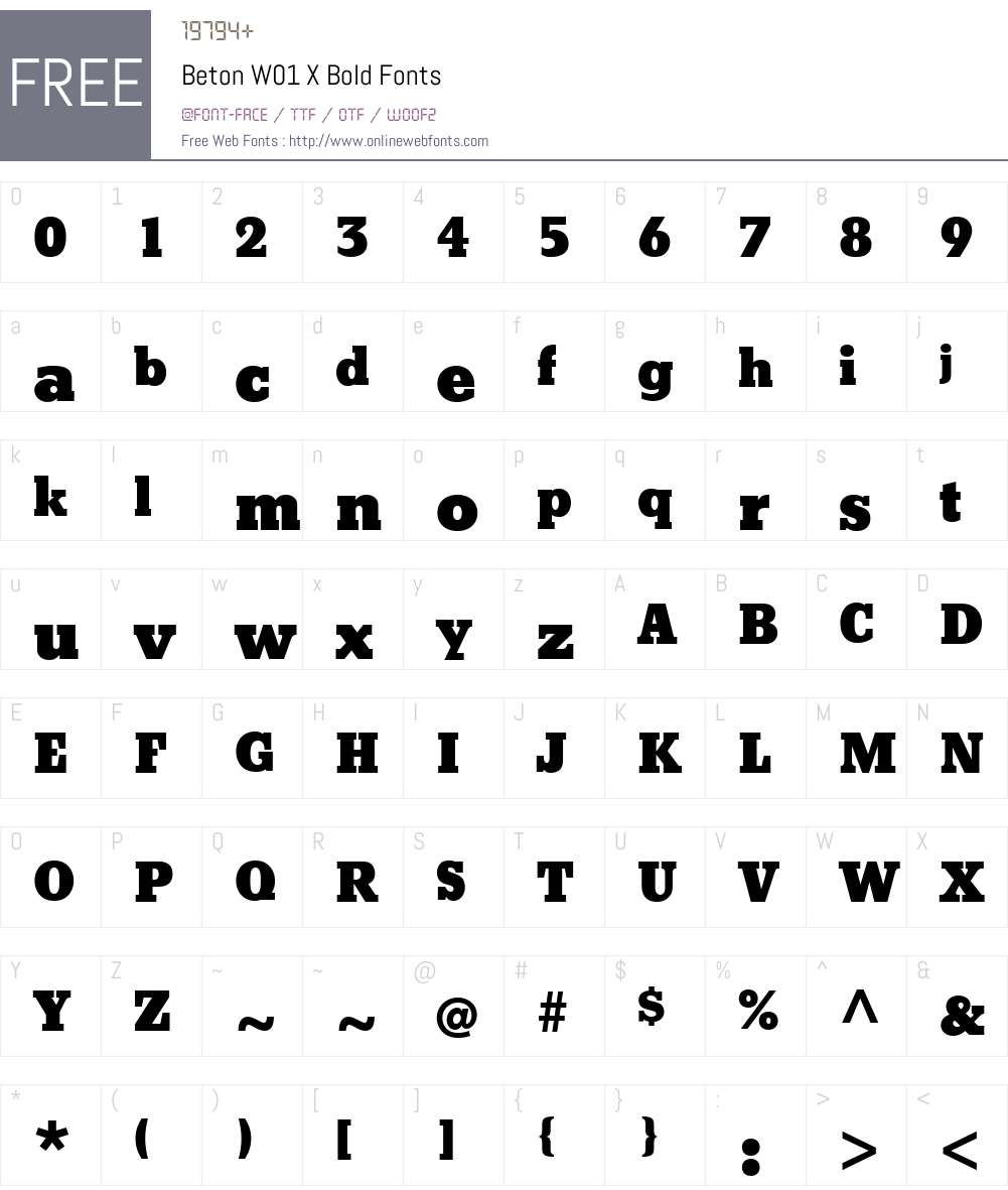 BetonW01-XBold Font Screenshots