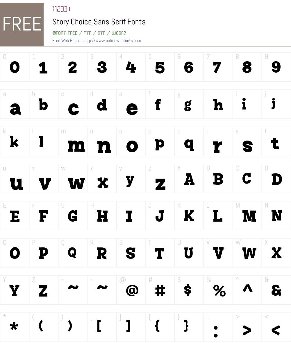 Story Choice Sans Serif Font Screenshots