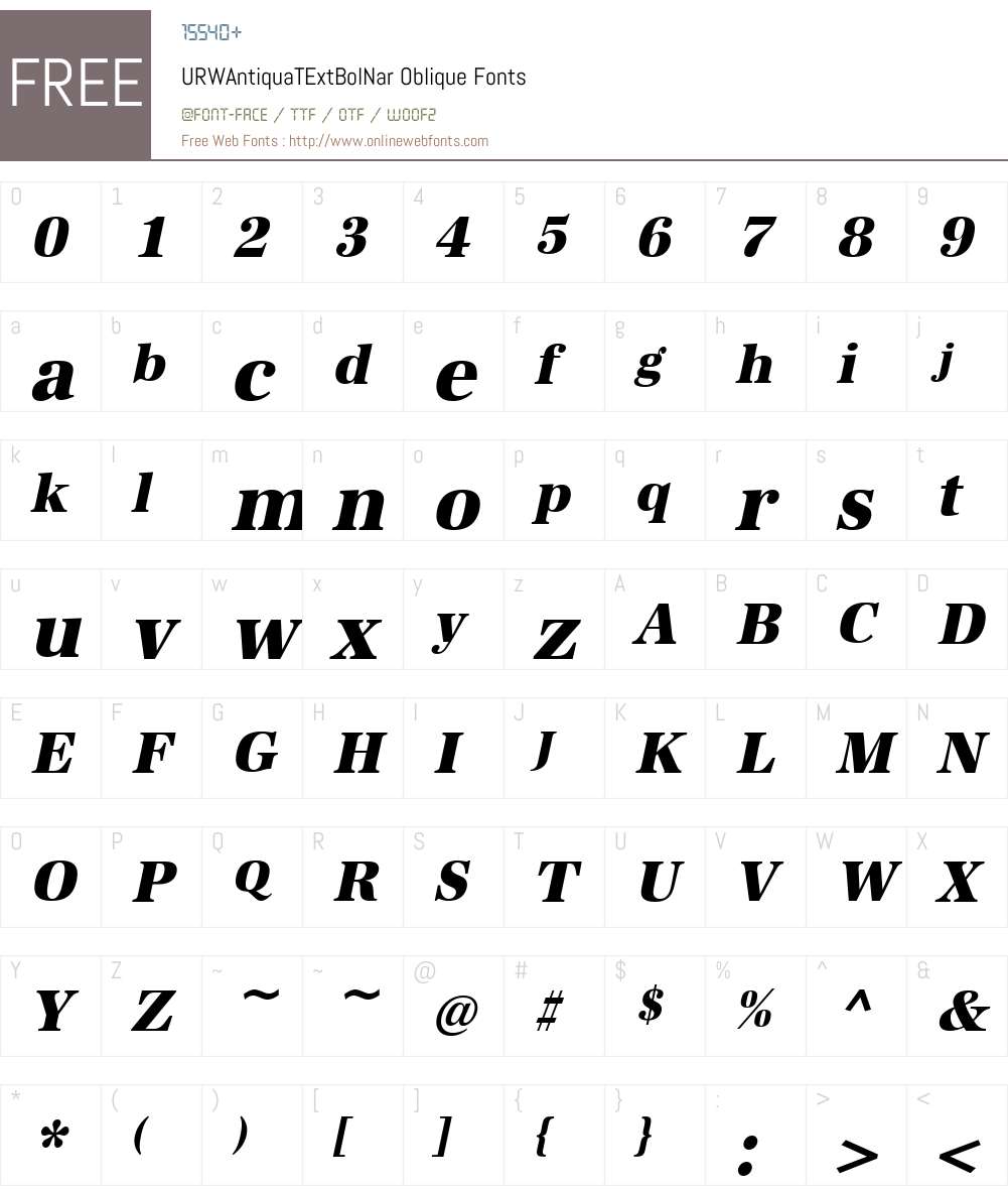 URWAntiquaTExtBolNar Font Screenshots