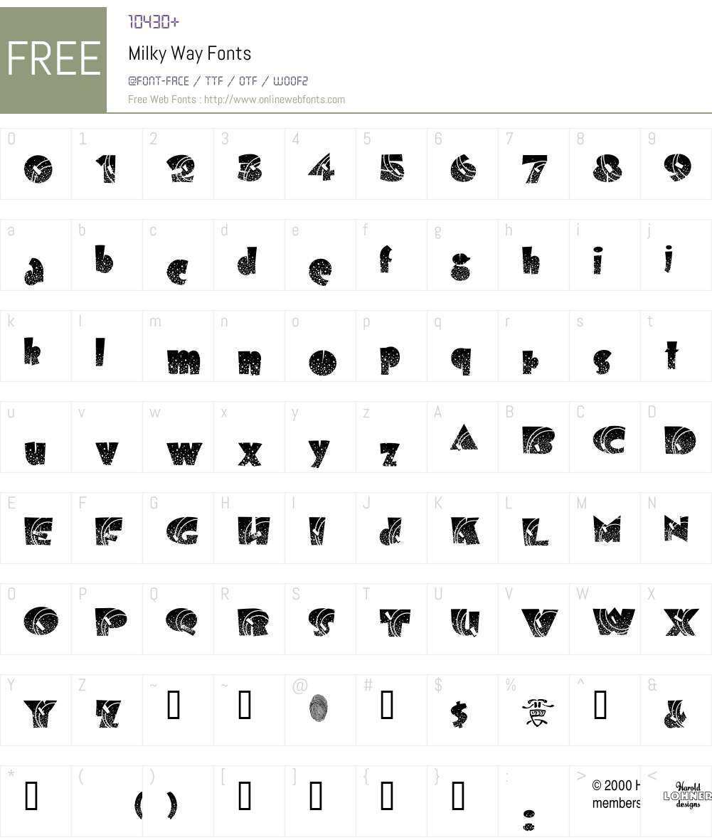 Milky Way Font Screenshots