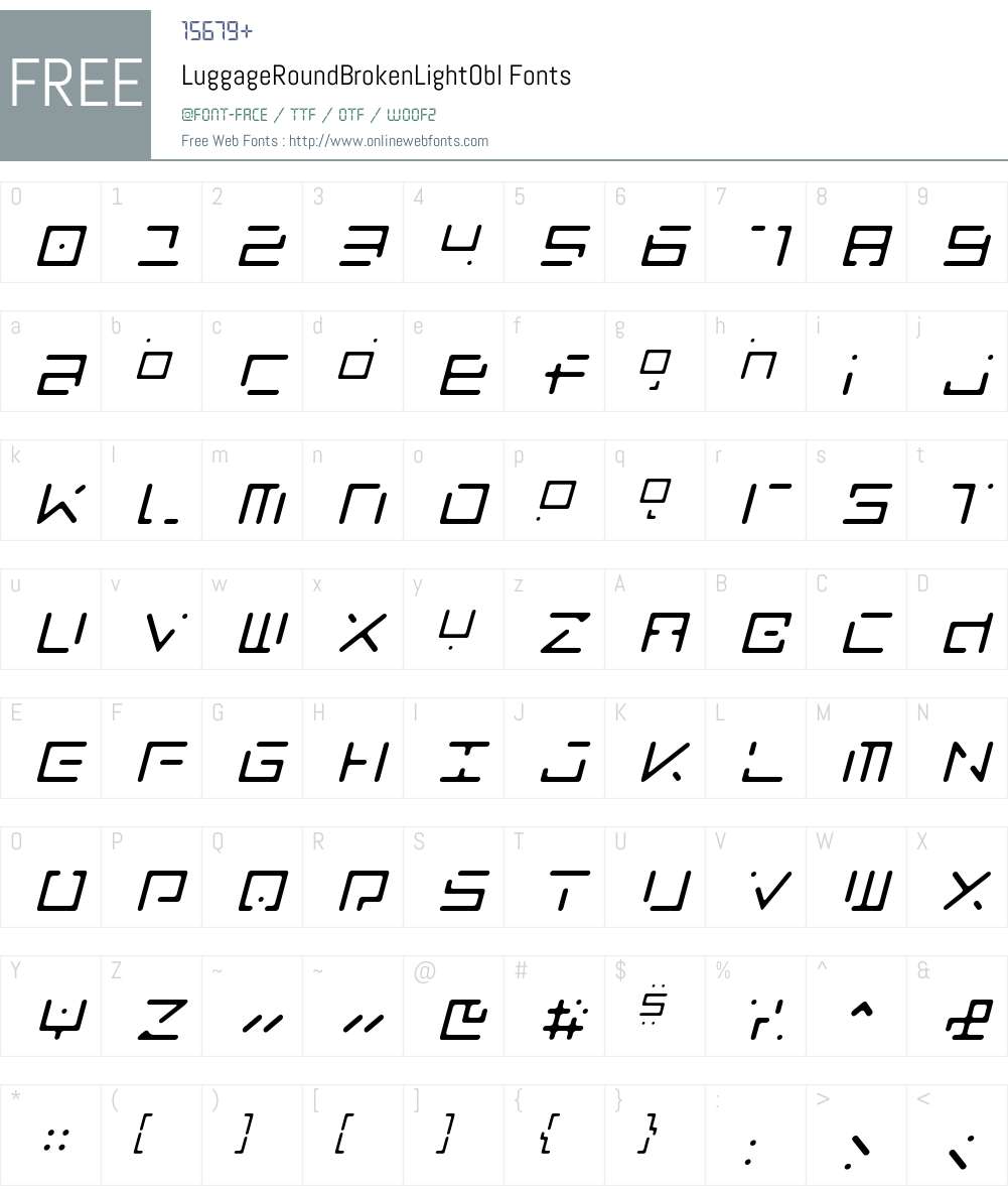 LuggageRoundBroken Font Screenshots