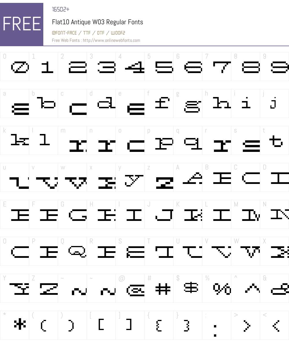 Flat10AntiqueW03-Regular Font Screenshots