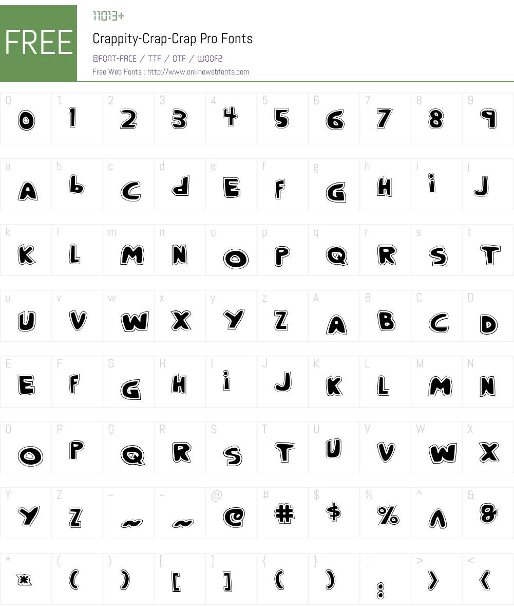 Crappity-Crap-Crap Pro Font Screenshots
