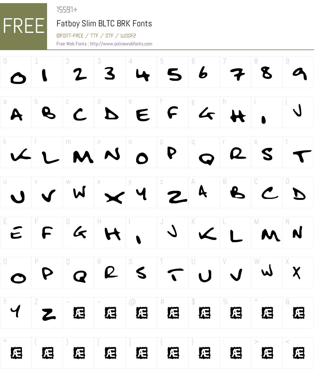 Fatboy Slim BLTC BRK Font Screenshots