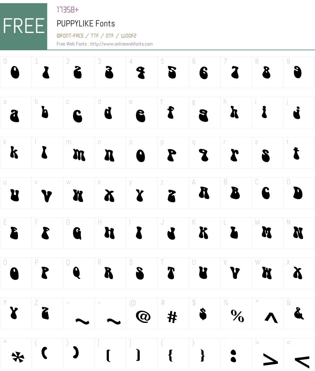 PUPPYLIKE Font Screenshots
