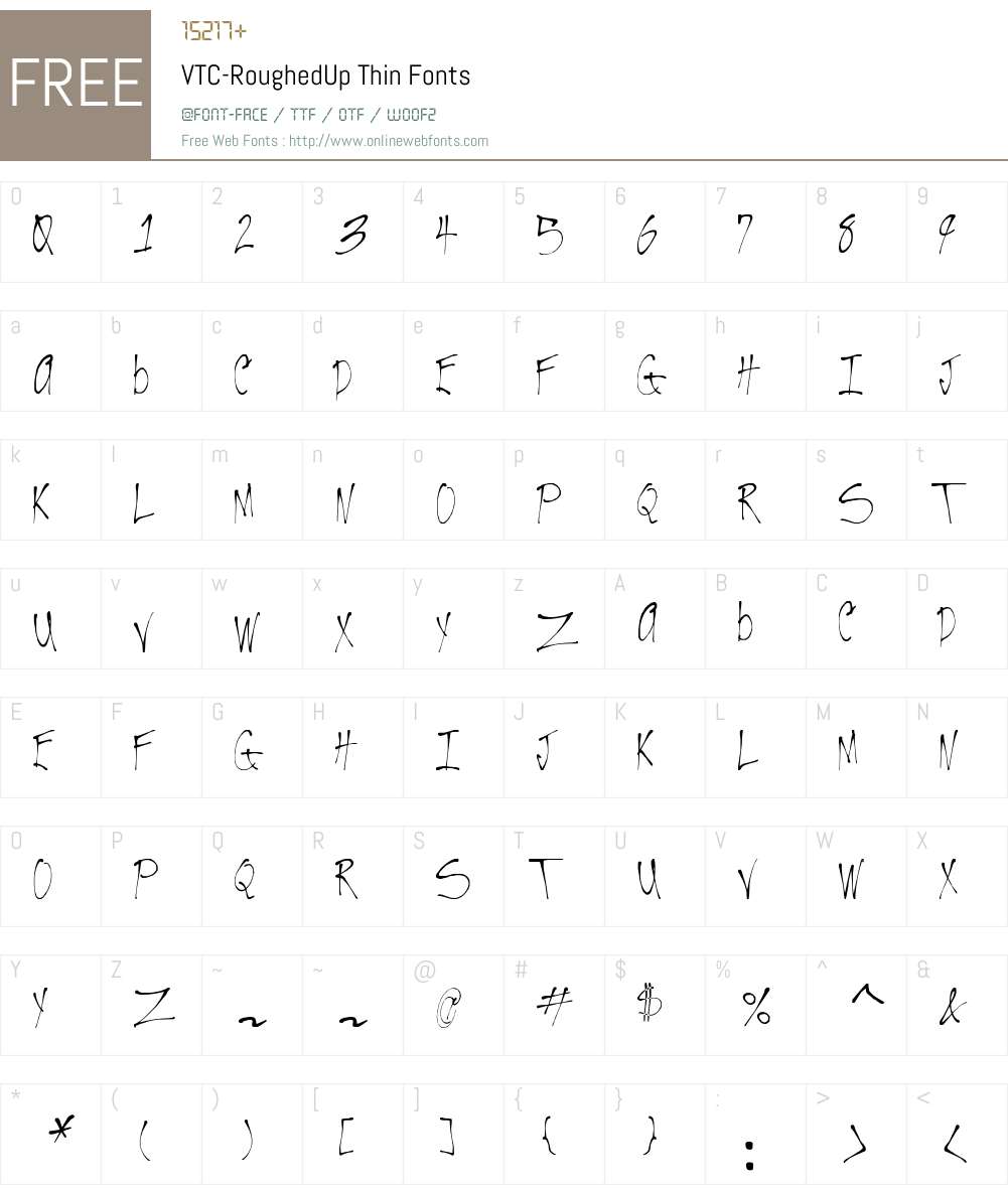 VTC-RoughedUp Font Screenshots