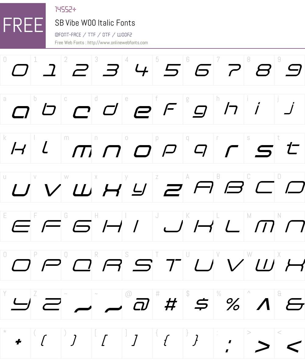SBVibeW00-Italic Font Screenshots