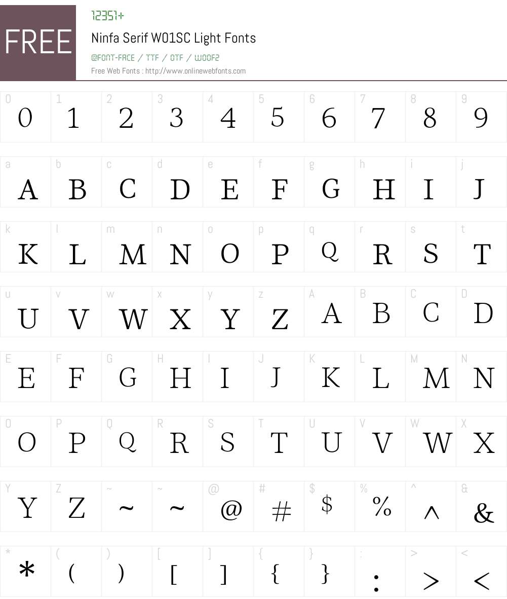 NinfaSerifW01SC-Light Font Screenshots