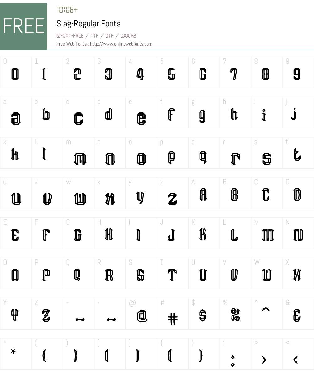 Slag Font Screenshots