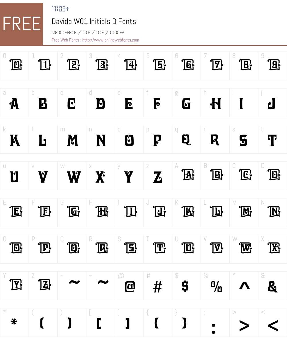 DavidaW01-InitialsD Font Screenshots