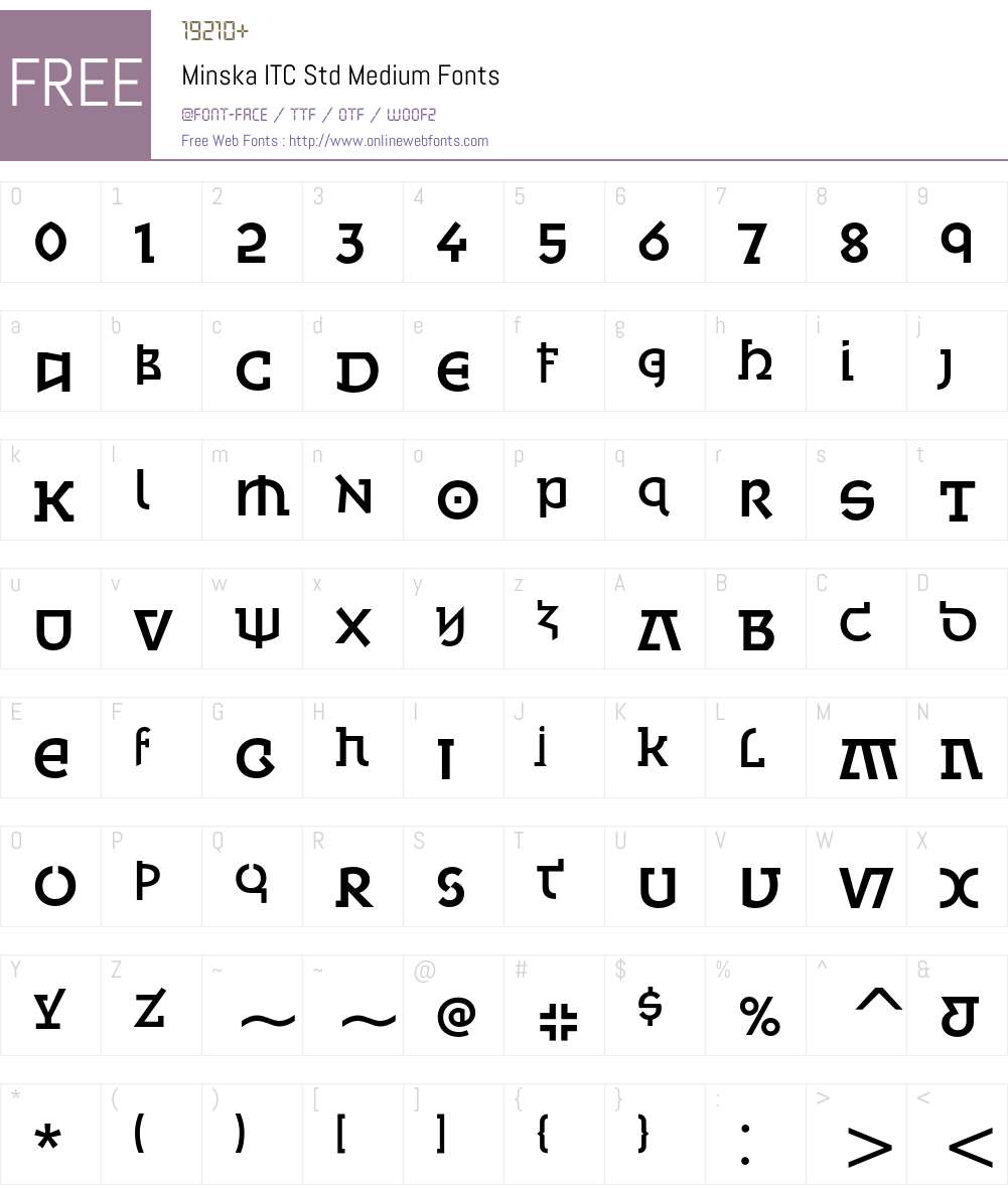 Minska ITC Std Font Screenshots