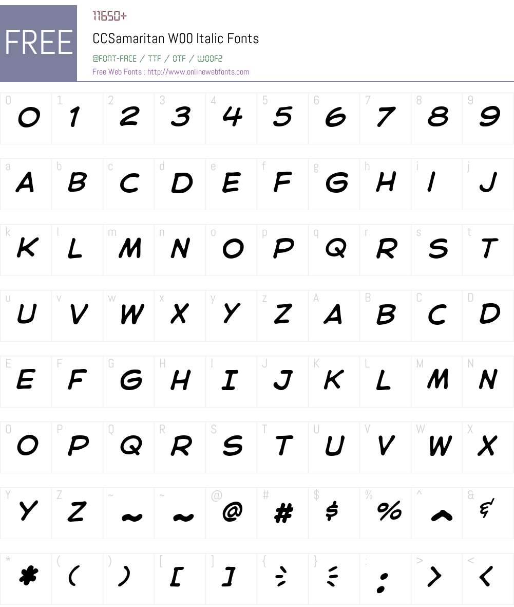 CCSamaritanW00-Italic Font Screenshots