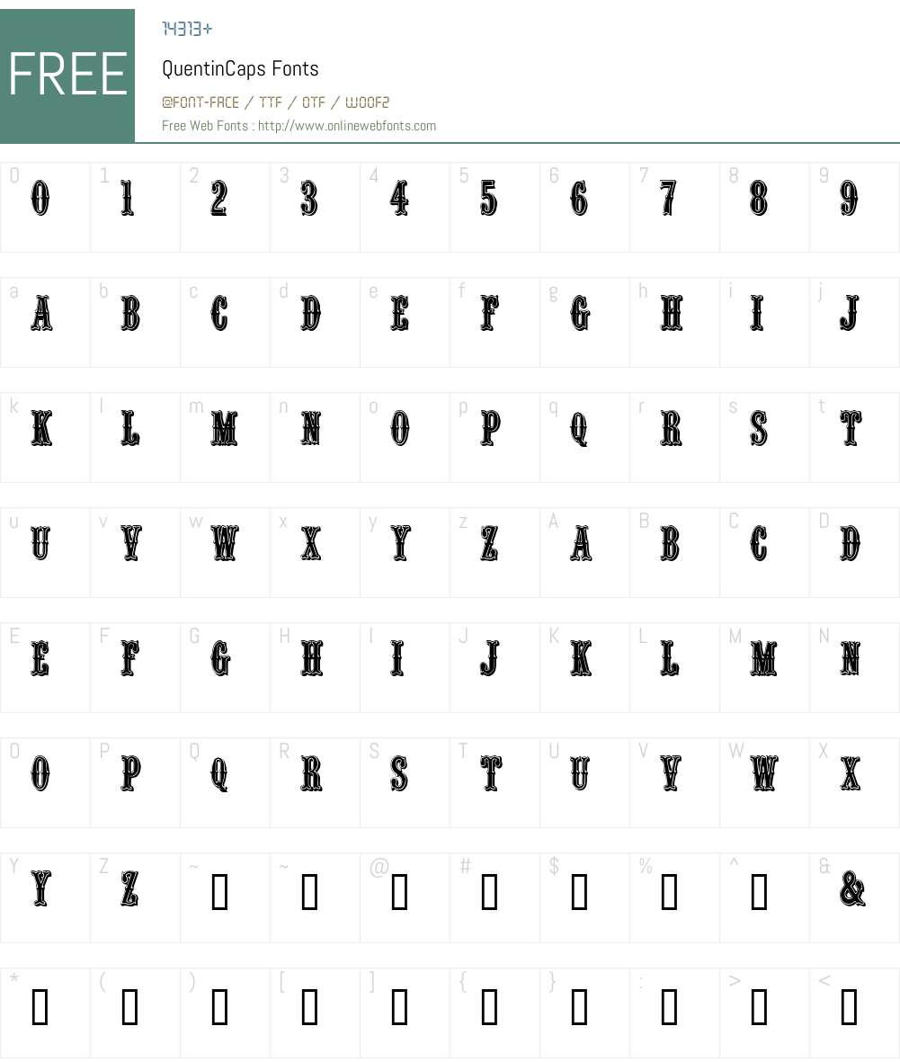 QuentinCaps Font Screenshots
