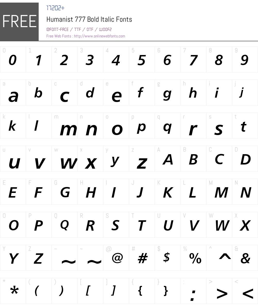 Humanist 777 Font Screenshots