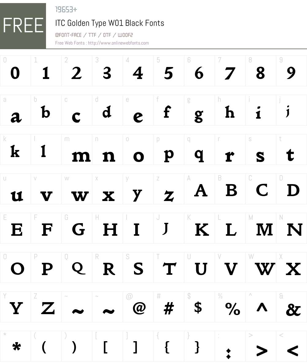 ITCGoldenTypeW01-Black Font Screenshots