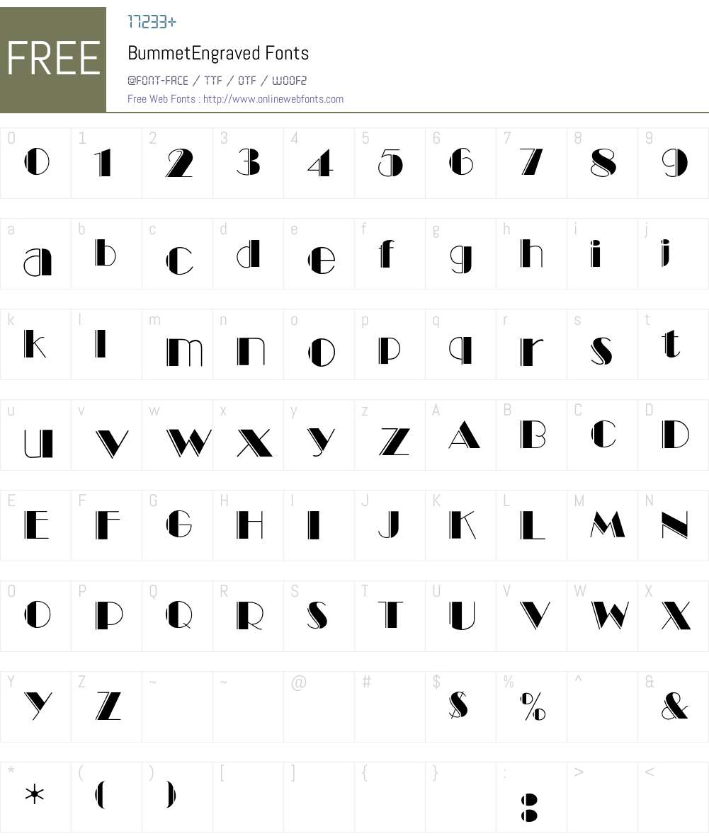 BummetEngraved Font Screenshots