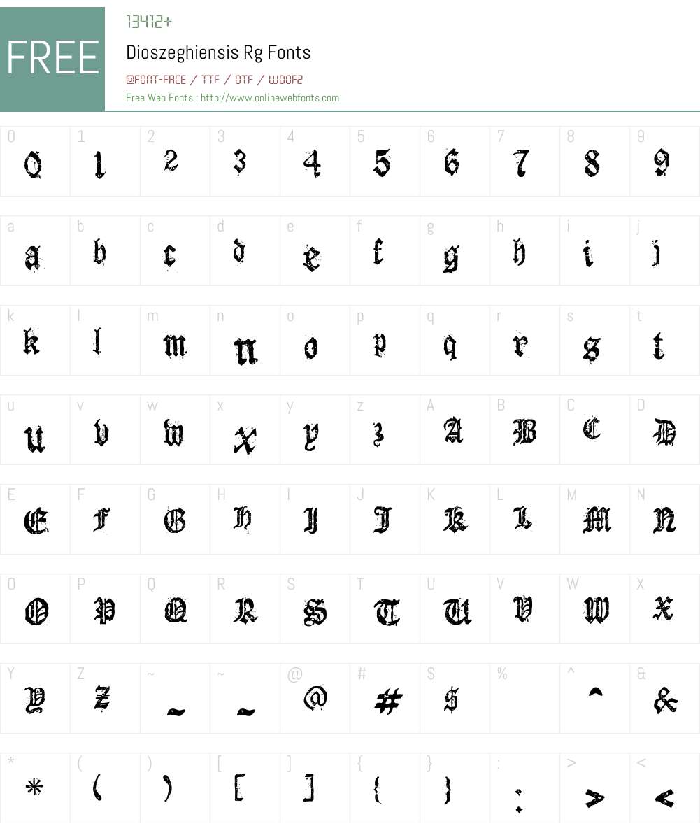 Dioszeghiensis Rg Font Screenshots