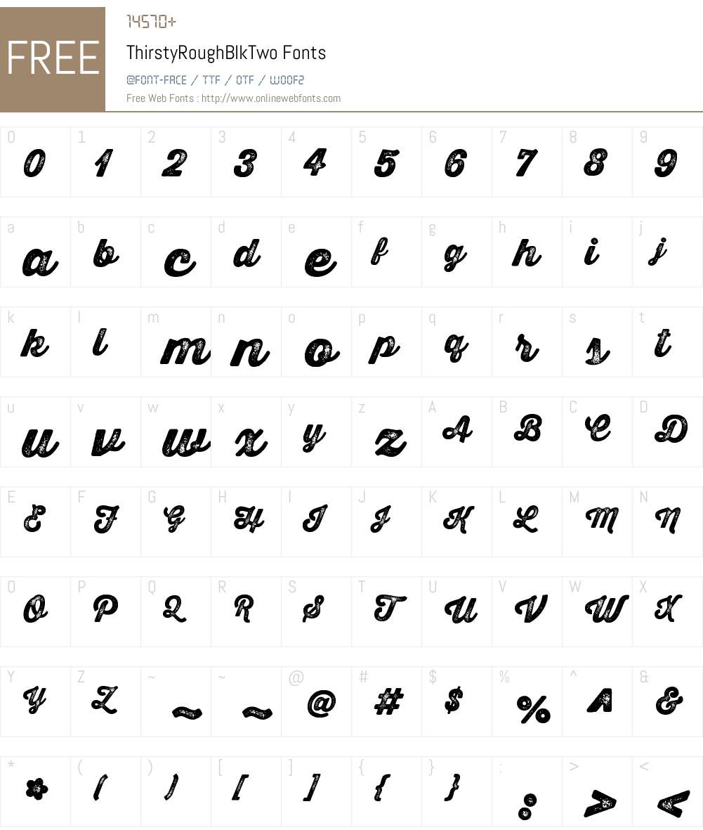 Thirsty Rough Blk Two Font Screenshots
