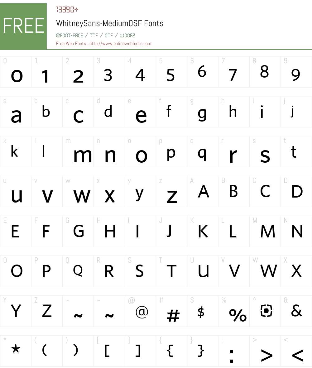 WhitneySans-MediumOSF Font Screenshots