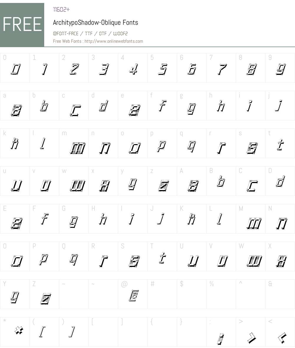 ArchitypoShadow Font Screenshots