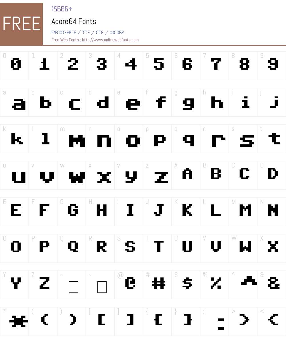 Adore64 Font Screenshots