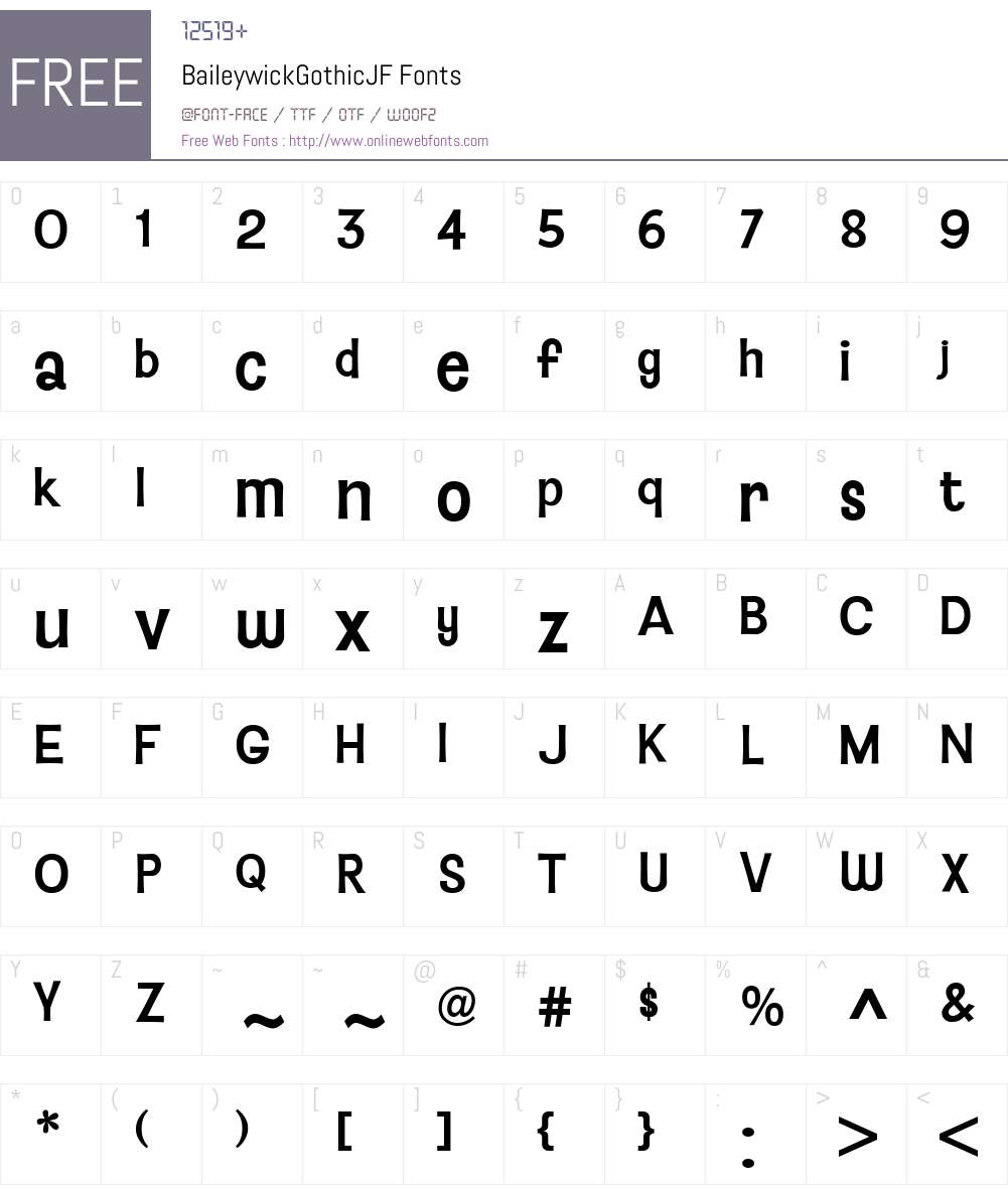 BaileywickGothicJF Font Screenshots