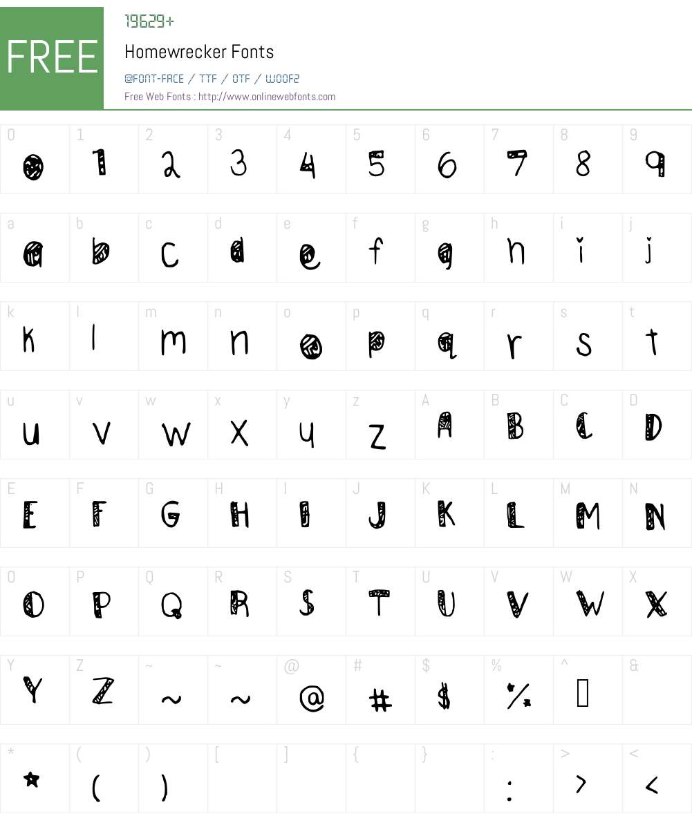 Homewrecker Font Screenshots