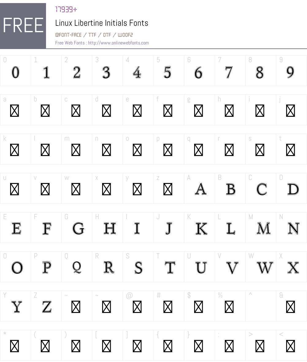 Linux Libertine Initials Font Screenshots