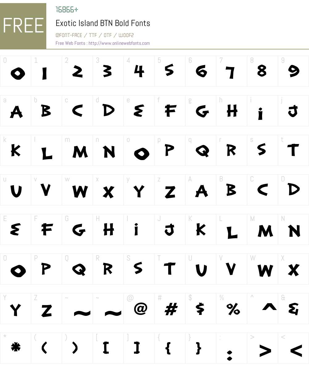 Exotic Island BTN Font Screenshots