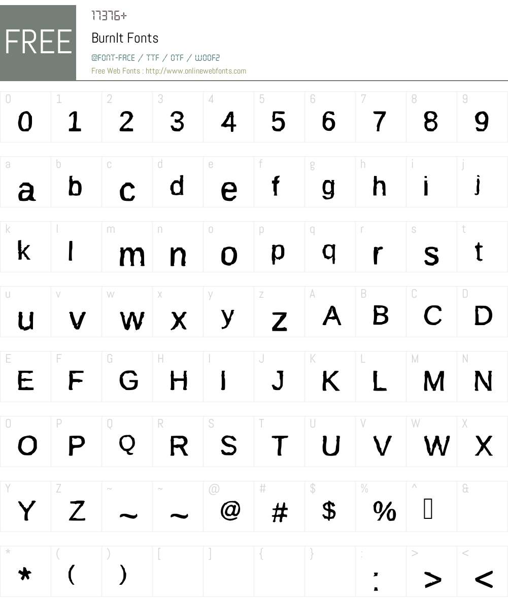 BurnIt Font Screenshots