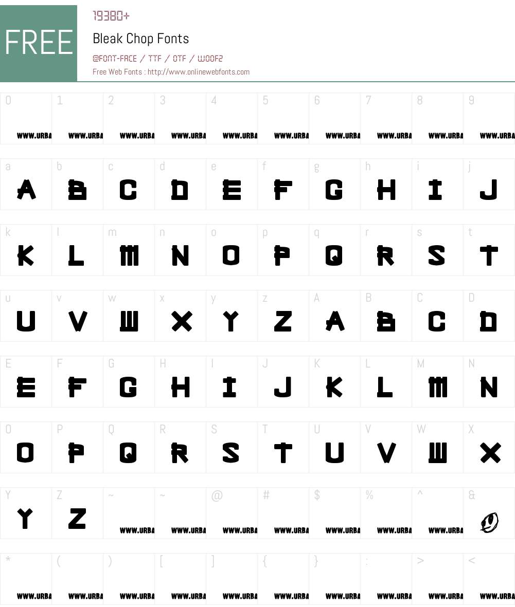Bleak Chop Font Screenshots