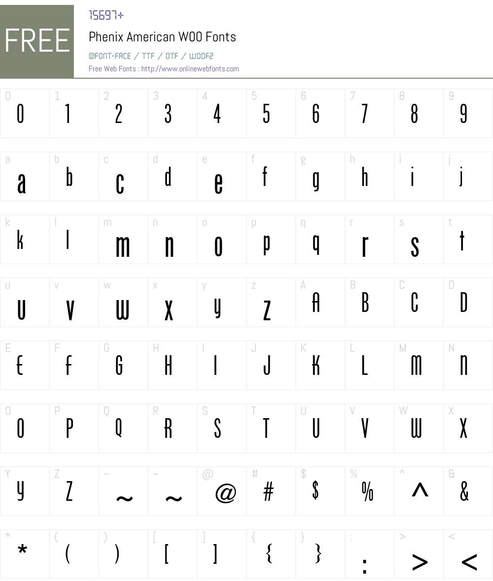 Phenix American Font Screenshots