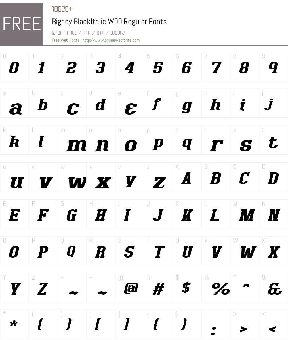 Bigboy Font Screenshots
