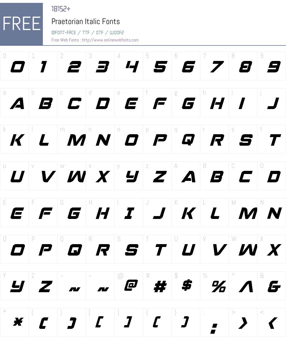 Praetorian Italic Font Screenshots